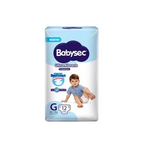 Pañal Babysec Ultra Absorbente G 12un