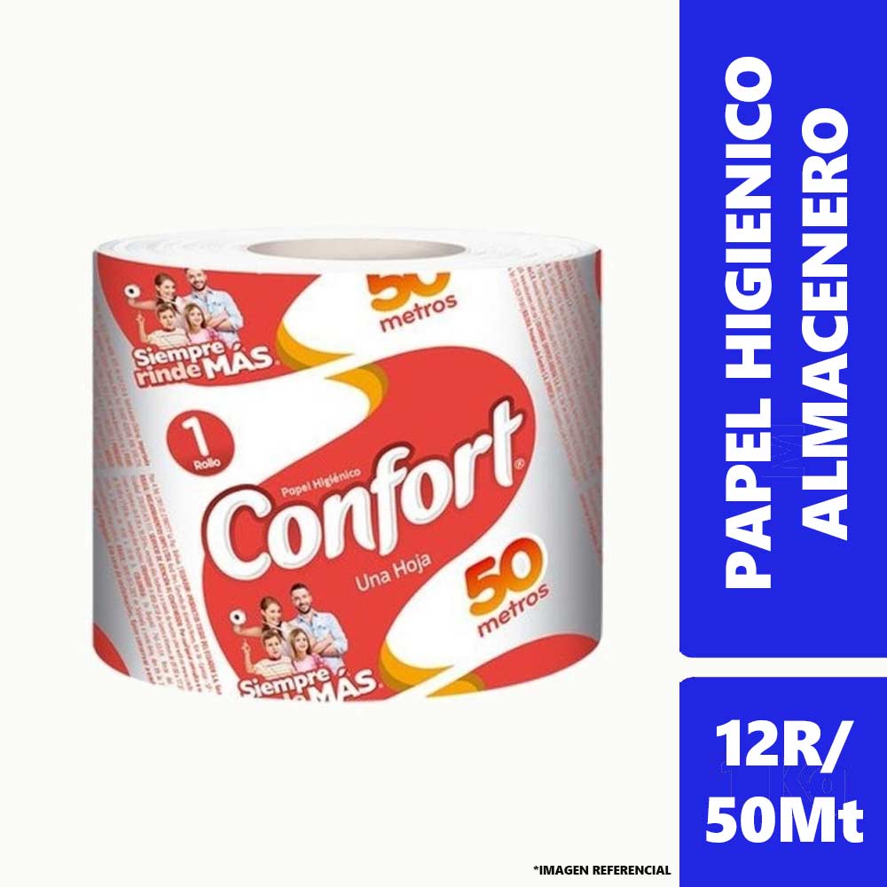 Papel Higienico Almacenero Confort 12rollosx50m